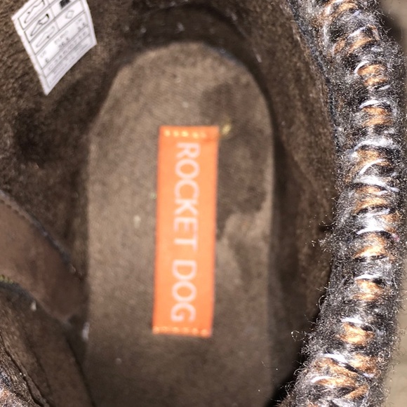 Rocket Dog Boot Size 6 Brown With Side Zipper and Knitted Cuff - Picture 7 of 9